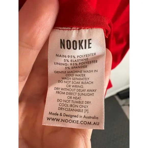 Nookie Eleganza Midi Dress Statement Evening Cocktail Puff Sleeve Party Formal M - Picture 12 of 12